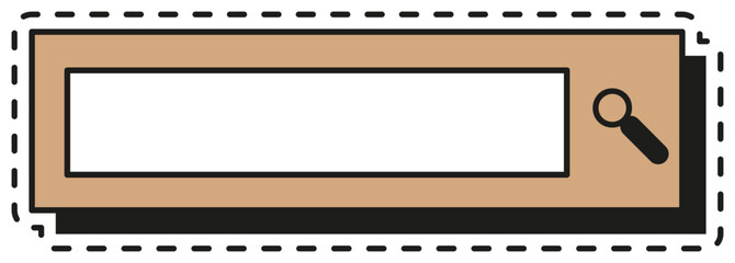 UX interface element. Vector sticker with white outline, lineal style illustration