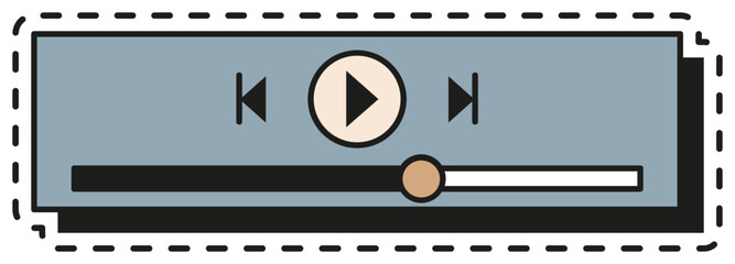 UX interface element. Vector sticker with white outline, lineal style illustration