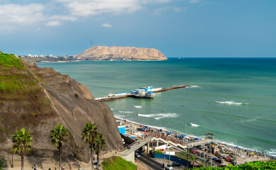 The coastline of Lima, Peru - 624952928