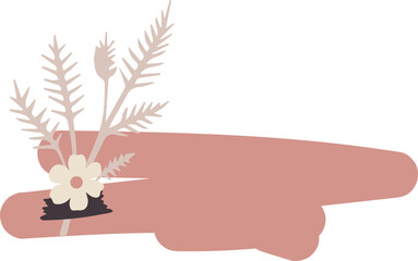 Hand draw frame with botanical elements and tape