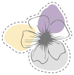 Hand draw botanical sticker