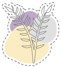 Hand draw botanical sticker