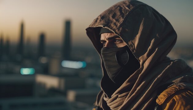 Fictional character, Portrait of a Ninja, Generative AI