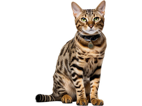 Bengal Cat Security Officer with Transparent Background