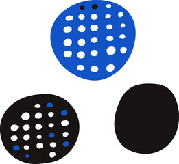Abstract texture with blue and black circles