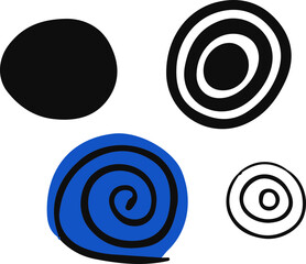 Abstract texture with blue and black circles