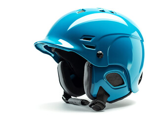 Fototapeta premium Ski or motorcycle helmet on an isolated background. Generative AI