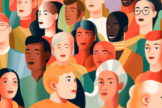 Illustration of a group of people from different countries