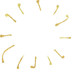 Golden circle frame with shiny glitter