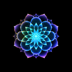 chic lotus flower on a dark background, generative ai