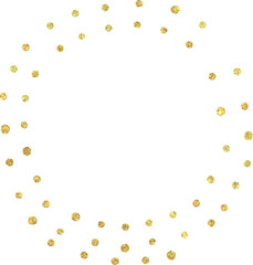 Golden circle frame with shiny glitter