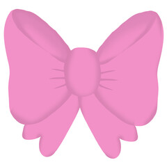 Cute pink bow used to decorate.