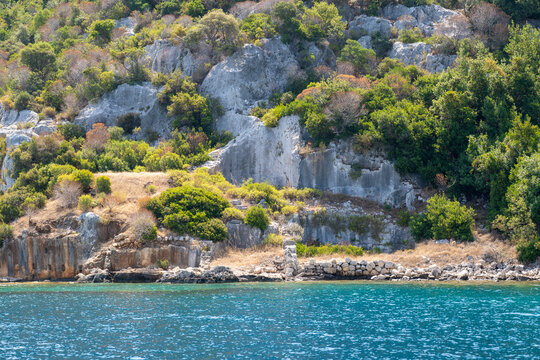 Ancient ruins on the shores of Kekova Island. Antalya, Turkey. © Erman Gunes
