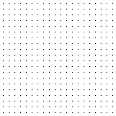 Dotted graph paper with grid. Polka dot pattern, geometric texture for calligraphy drawing or writing. Blank sheet of note paper, school notebook. Vector illustration