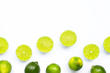 Limes isolated on white background.