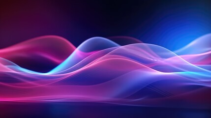 Abstract futuristic background with pink blue glowing neon. Generative AI