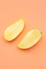 Top view of Mango, Tropical fruit  juicy and sweet.