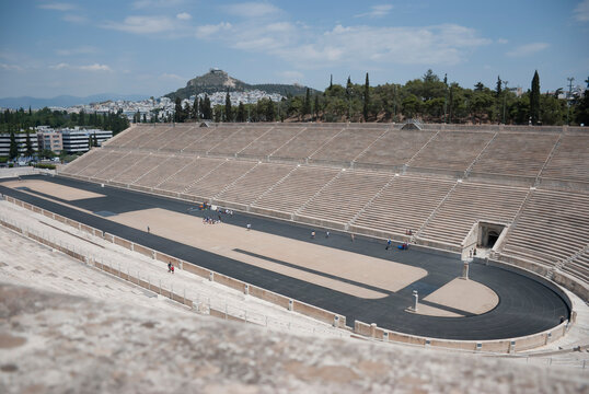 Athens, Greece / April 2025: The Panathenaic stadium, Kallimarmaro