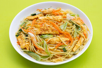 Chinese-styled fried noodle. Asian cuisine