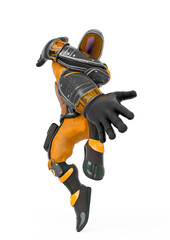 future astronaut cartoon is dancing street dance like a boss