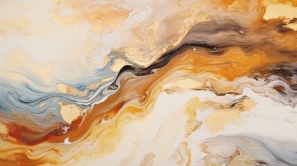 Colorful pastel swirl of black and brown marble, abstract background. Generative AI