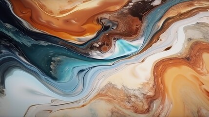 Colorful pastel swirl of black and brown marble, abstract background. Generative AI