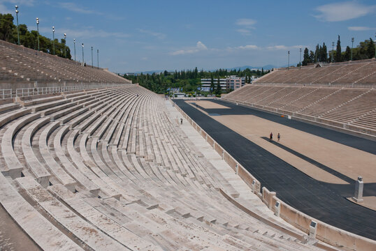 Athens, Greece / April 2025: The Panathenaic stadium, Kallimarmaro