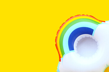 Rubber ring for swimming. Summer background concept