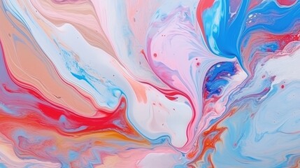 Colorful pastel swirl of blue and pink marble, abstract background. Generative AI