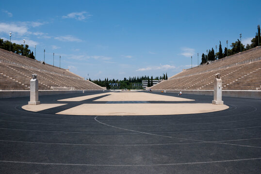 Athens, Greece / April 2025: The Panathenaic stadium, Kallimarmaro