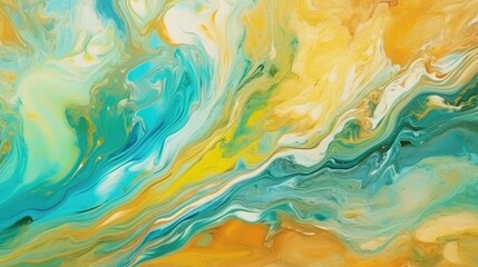 Colorful pastel swirl of green and yellow marble. abstract background