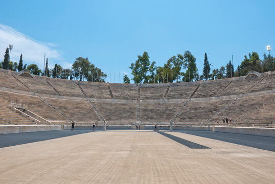 Athens, Greece / April 2025: The Panathenaic stadium, Kallimarmaro