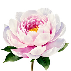 pink Peony on a white background png