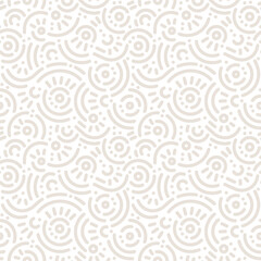 Seamless doodle geometric pattern. Abstract modern background with circles and curves. Hipster Memphis style.