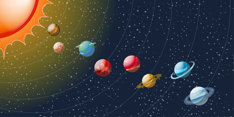 Solar system background in vector illustration 