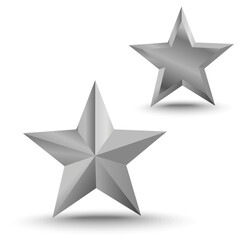 Obraz premium Set of 3d silver stars in vector illustration 