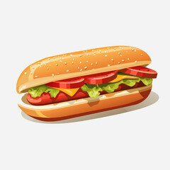 vector of a delicious hot dog