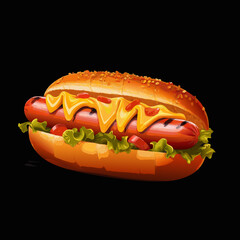 vector of a delicious hot dog
