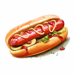 vector of a delicious hot dog