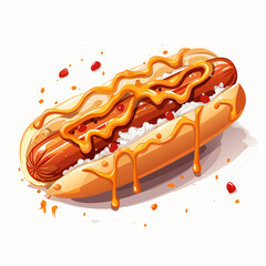 vector of a delicious hot dog