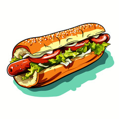vector of a delicious hot dog