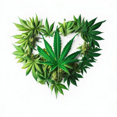 Lush Cannabis Heart Art, Generative AI