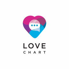 Love and chat logo vector illustration symbol logo design vector illustration