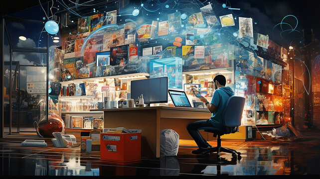 commercio virtuale, commercio tecnologico dal computer