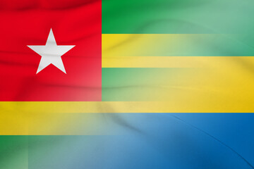 Togo and Gabon political flag international contract GAB TGO