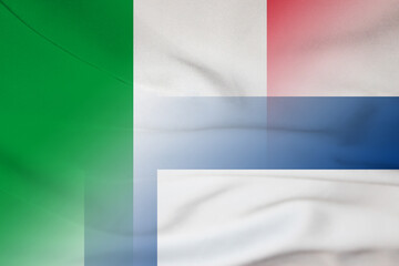 Italy and Finland political flag international negotiation FIN ITA
