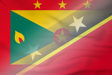 Grenada and Saint Kitts and Nevis national flag international contract KNA GRD