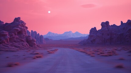 Fototapeta premium Neon Cosmos: Cyberpunk Alien Planet Landscape Captured in a Photograph Generative AI