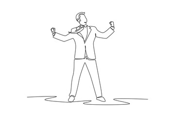 Obraz premium Single one line drawing concept of productivity boosting. Continuous line draw design graphic vector illustration.