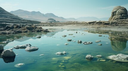 Alien Planet Landscape in Rainy Weather  Generative AI